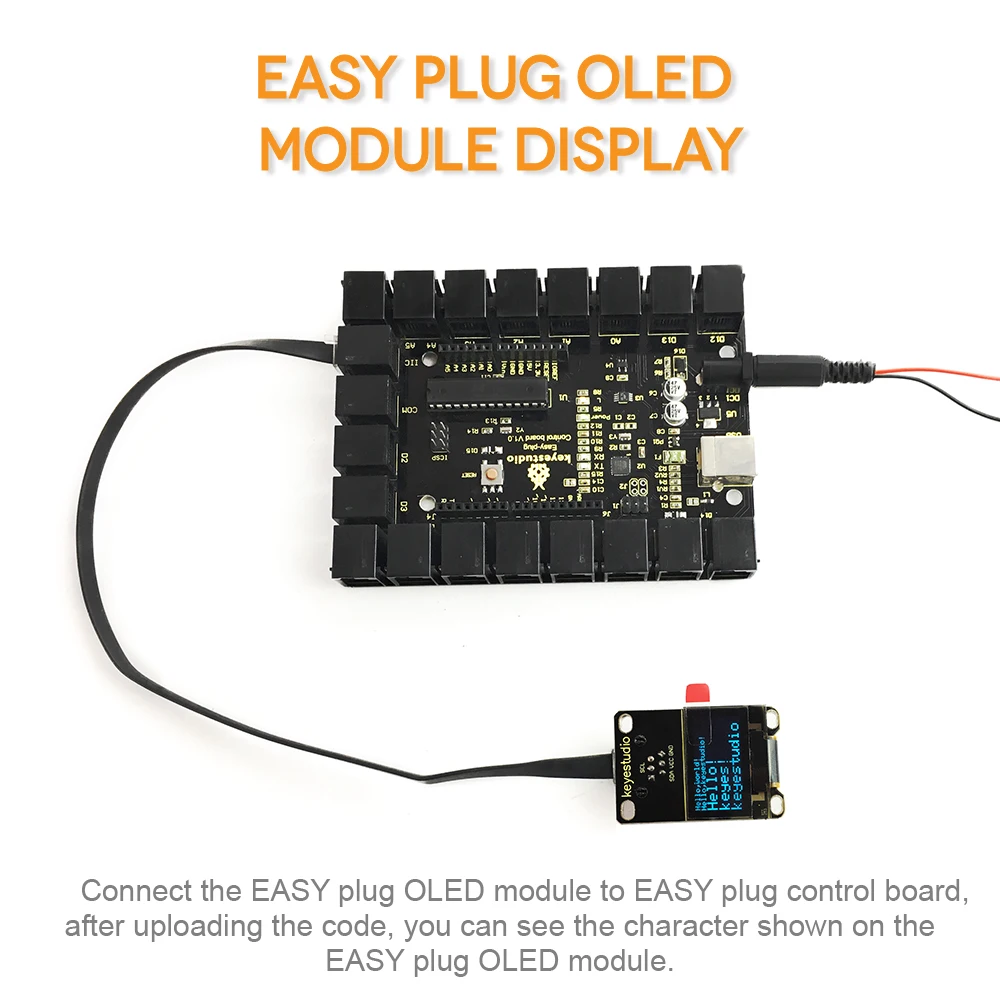 Новинка! Keyestudio EASY Plug 128x64 OLED модуль дисплея для Arduino STEAM|Аксессуары