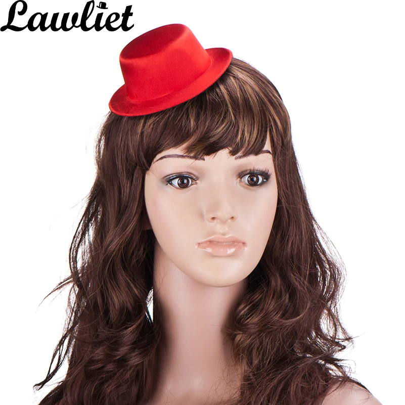 2 шт. Женская атласная мини шляпа на клипсе|fascinator hats|diy hathat base |