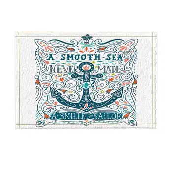 

Carpet Kitchen Mats For Floor Mat Nautical Marine Decor, Vector Anchor in lettering Bath Rugs Indoor Front Door Mat