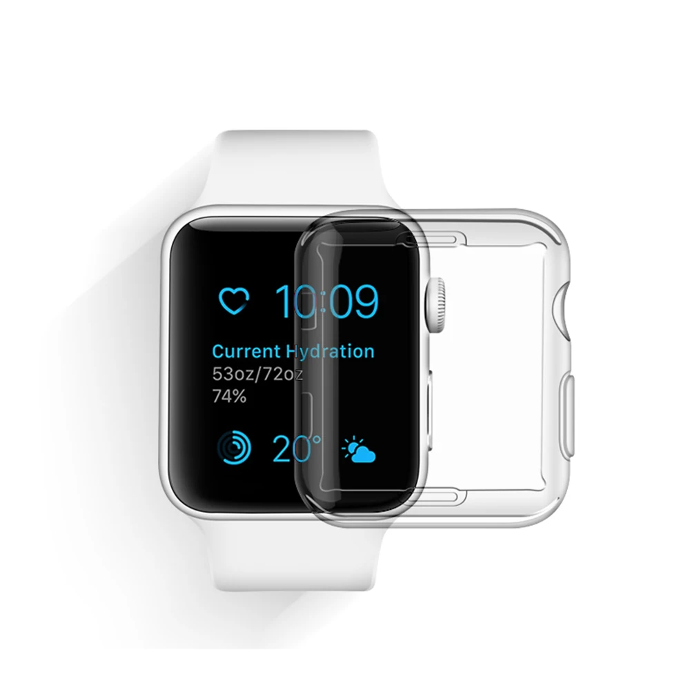 Ультратонкий силиконовый защитный чехол для Apple Watch 44 мм 40 42 38 часов прозрачный