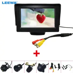 Leewa 4.3 "TFT ЖК-дисплей автономный Мониторы с заднего вида Парковка Резервное копирование Камера RCA видео Системы 2.4 г беспроводной и