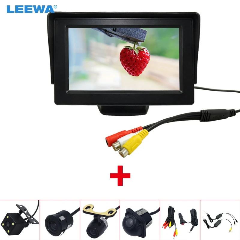 Автономный ЖК монитор LEEWA 4 3 дюйма с камерой заднего вида RCA 2 ГГц|lcd tft monitor|tft lcd