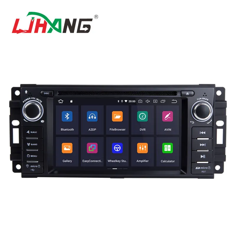 Best LJHANG 1 Din Car DVD Player Android 9.0 For JEEP Wrangler Compass Grand Cherokee Commander Dodge GPS WIFI Multimedia Stereo auto 1