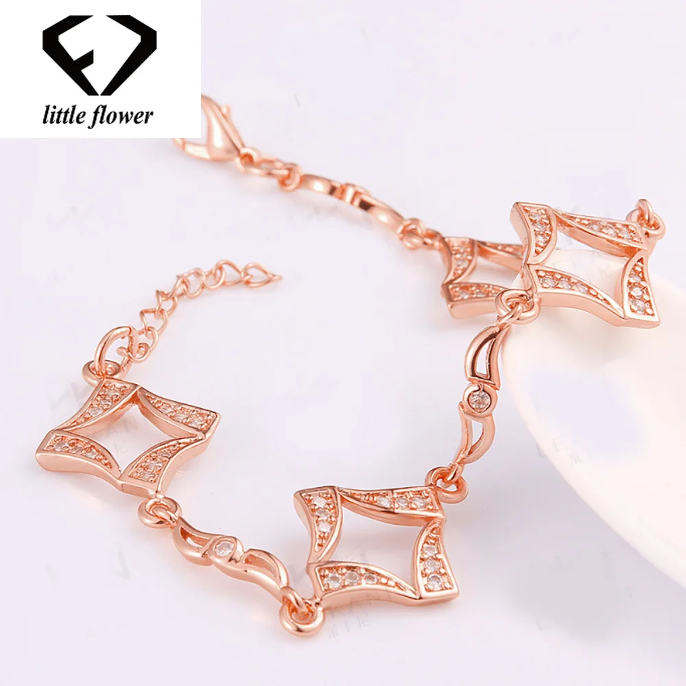 

925 Sterling Silver Zircon Diamonds Shine Star Bracelet for Women Fashion Accessories Dating Wild 14K Rose Gold Fine Jewelry