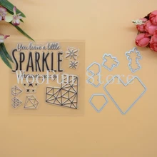 Sparkle Dies Cutting For Scrapbook DIY Photo Album Cards Transparent Acrylic Silicone Rubber Clear Stamps Sheet