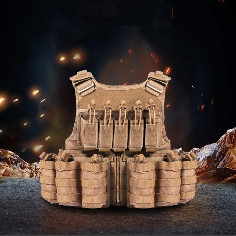 600D нейлон Molle тактический жилет анти-износ Открытый Охота стрельба Кемпинг обучение CS поле боевое снаряжение съемный жилет