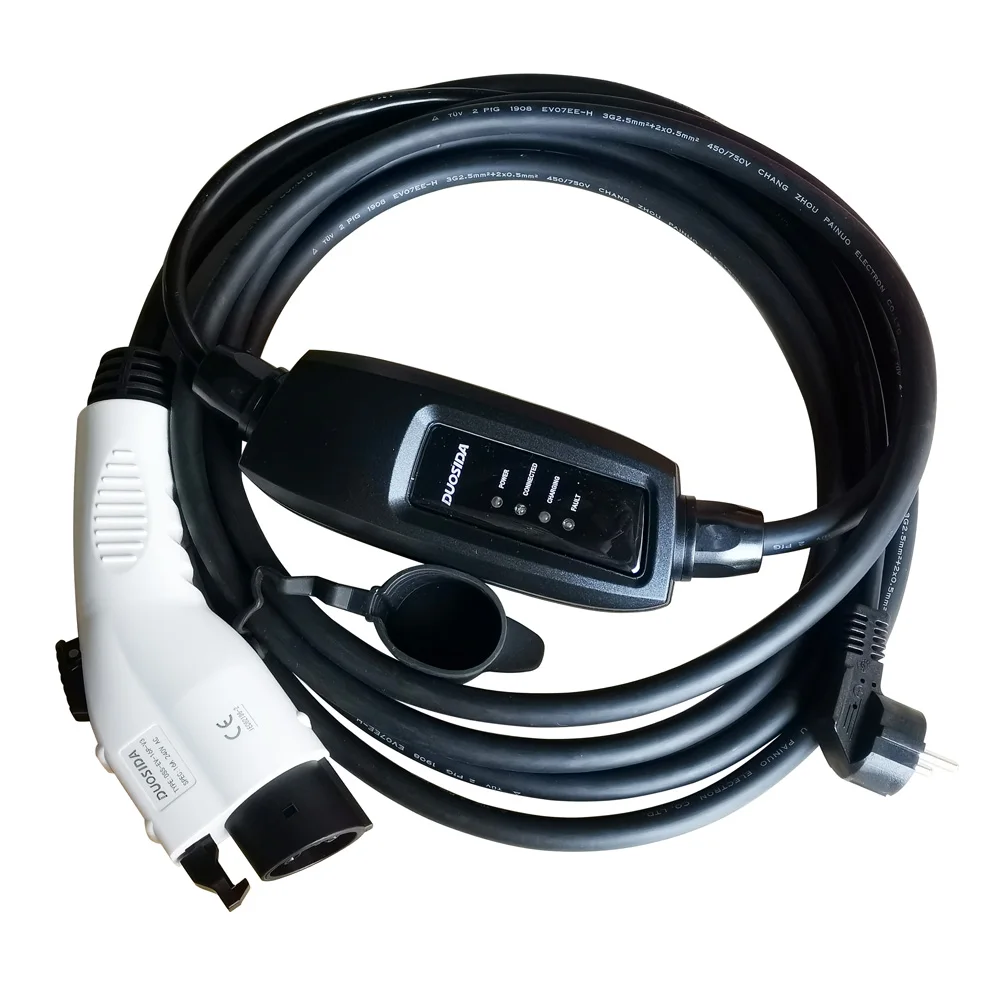 US $150.00 16A EVSE Portable EV Charger Type 1 SAE J1772 Electric Vehicle Charger For EV Car Charging Connector Schuko EU Plug Level 2