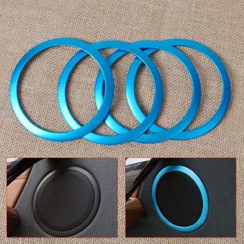 

DWCX For BMW 3 Series F30 F34 320i 328i 335i 2012 2013 2014 2015 New Blue 4Pcs Interior Door Stereo Speaker Trim Cover Alu Ring