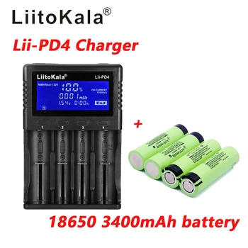 

1pcs LiitoKala lii-PD4 LCD 3.7V 18650 21700 battery Charger+4pcs 3.7V 18650 3400mAh INR18650 34B li-ion Rechargeable Batteries