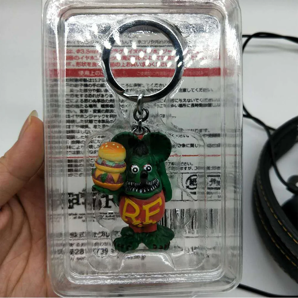 Rat Fink ED Big Daddy Roth Keychain Key Chain Figures Ratfink Doll Key Ring