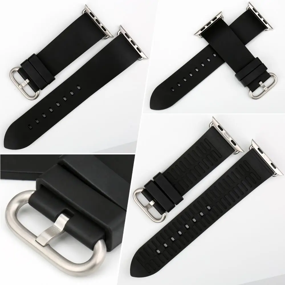 Ремешок резиновый для Apple Watch band 44 мм 40 42 38 Series 6 5 4 3 2 1|Ремешки часов| |