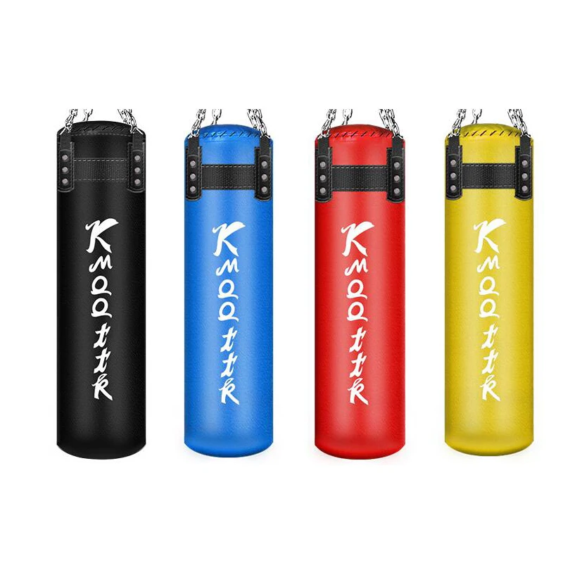 80/100/120cm MMA Boxing Sandbag Punching Bag Fitness High Quality PU Leather Sports Strength