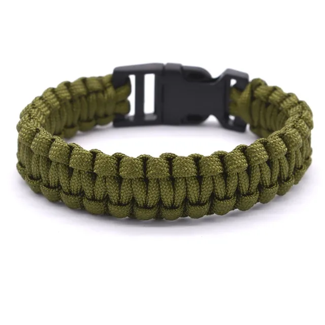 Outdoor Travel Camping Thin Army Green Braided Cobra Weave Plastic Outdoor Travel Camping Thin Army Green Braided Cobra Weave Plastic Buckle Paracord Survival Bracelet