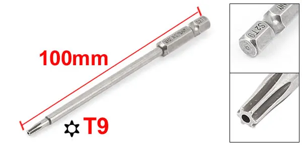 UXCELL Hot Sale 1/4" Hex Shank 100mm Long T6 T7 T8 T9 T10 T15 T25 T30 Magnetic Torx Security Screwdriver Bit - Image 5