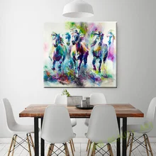 Kate Canvas Painting HD Printed On Canvas Art Animal Watercolor Running Horse Wall Pictures For Living Room Home Decor Unframed