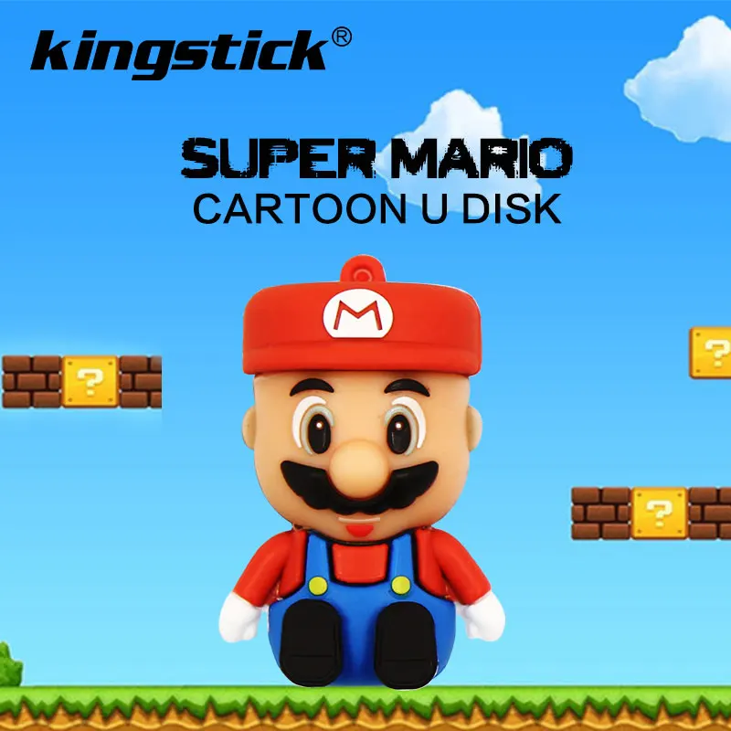 

USB 2.0 Brand new cartoon Super Mary usb flash drive 4GB 8GB 16GB 32GB 64GB 128GB 100% capacity Pen drive flash U disk