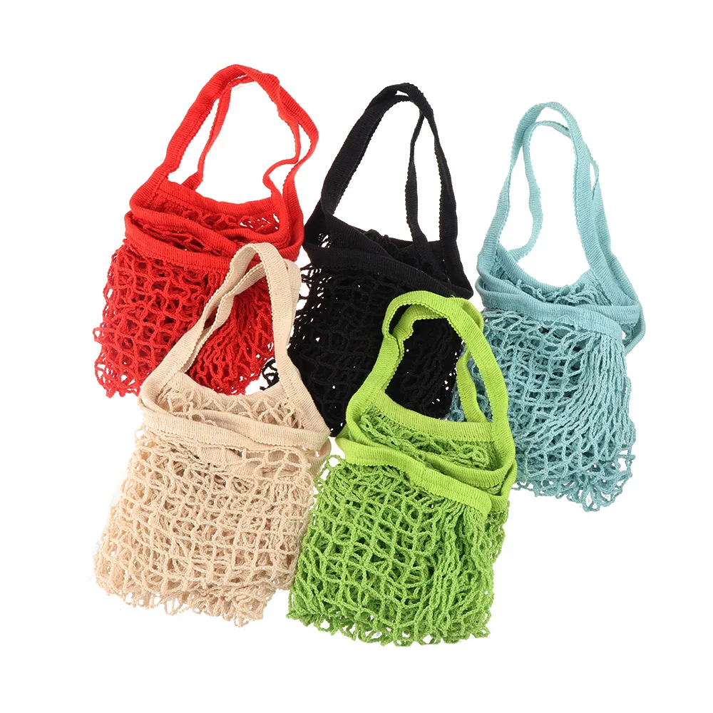 

New Reusable Solid Shopping Bag String Grocery Bag Shopper Cotton Tote Mesh Net Woven Portable Durable Shopping Bag 2018