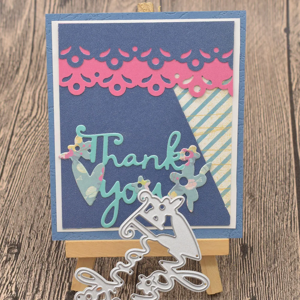 

Thank You Letter Metal Cutting Dies Words for Scrapbooking Album Card Making Paper Embossing Die Cuts