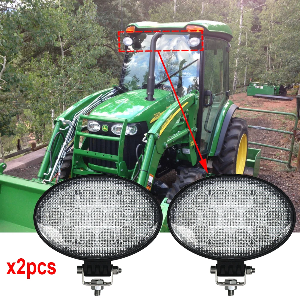 Pair Led Agriculture Tractor lights Oval 39W Flood beam For John Deere