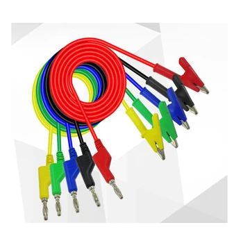 

5pcs / lot pure copper 4mm banana plug to alligator clip test line spray gun head can be connected to the multimeter