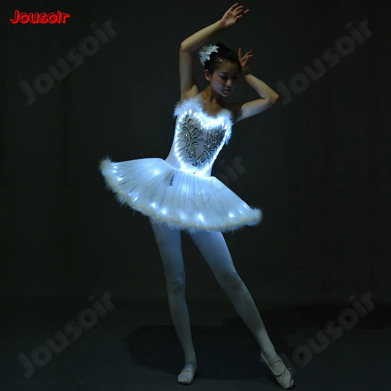 Купить LED Ballet Performance Adult feather fluffy skirt fluorescent led sequins little swan sling performance CD15 T02  Тематическая | Ballet (32957490139)