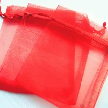 200 шт./лот красный цвет органза Bags15x20cm свадебный подарок мешок ювелирных изделий мешки