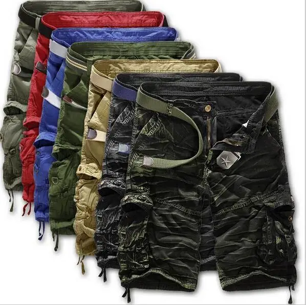 2018 Men Shorts Cotton New 2018 Men Fashion Camo Cargo Shorts Men Plus Size Casual Camouflage Multi-pocket Military Short