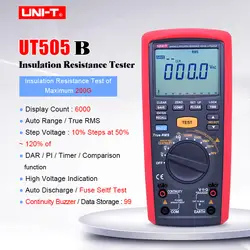 Handheld UT505B портативный тестер сопротивления изоляции; Цифровой мультиметр True RMS DC AC Вольтметр Омметр; 1KV Megohmmeter хранение данных