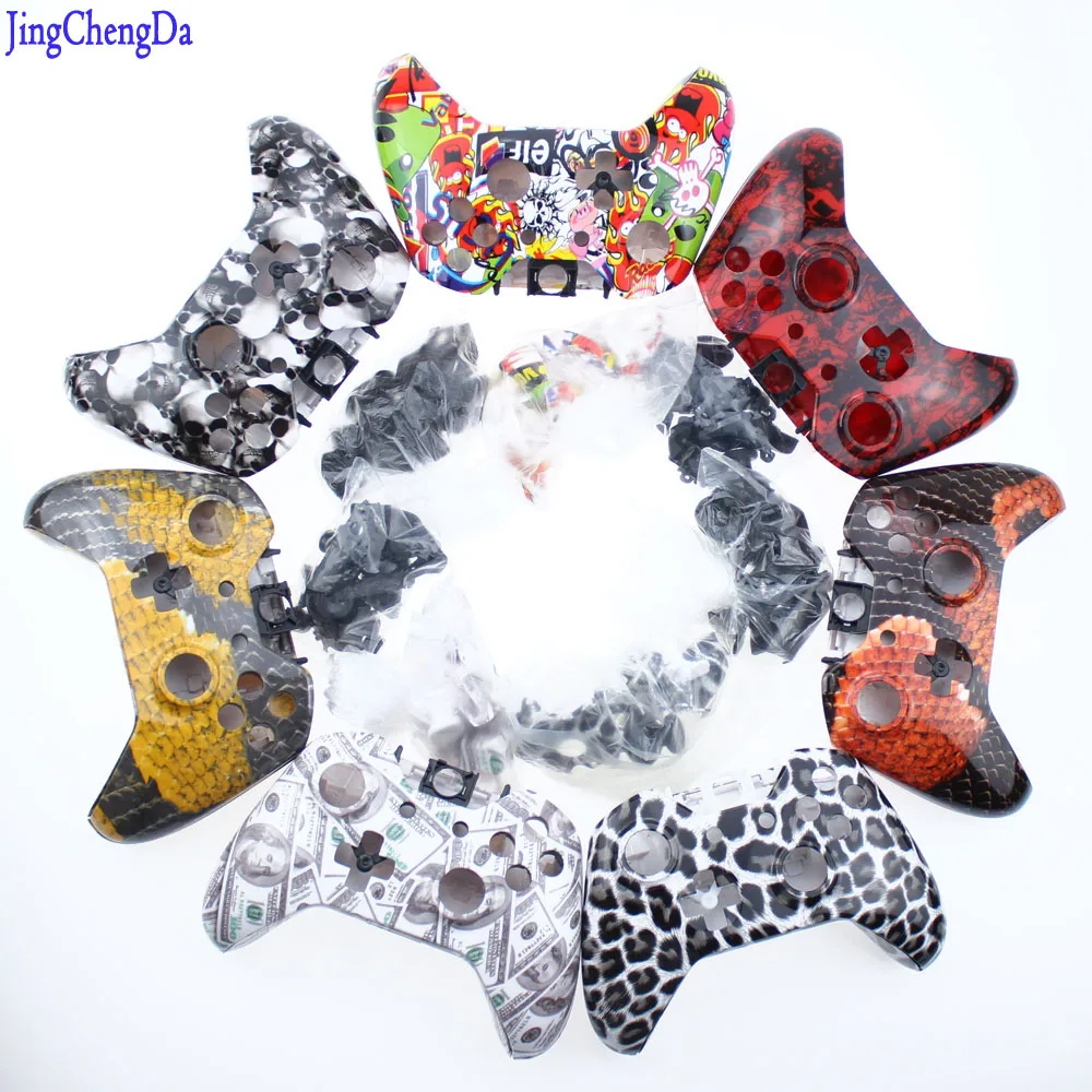 

Custom Hydro Dipped StickerBomb Controller Shell Mod Kit For Microsoft Xbox One 1 Wireless Controller Full Housing Shell Case