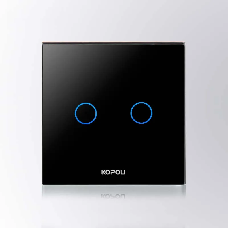 

Touch Switch, EU Standard Dimmer&remote Switch,2 Gang 1 Way,Wall Switch, Crystal Glass Panel,KT006EU.remote included