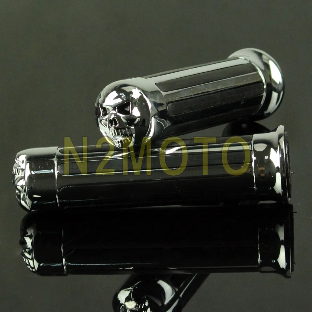 Skull Motorcycles 25mm Hand Grip Moto Custom 1" Handlebar Grip Aluminum