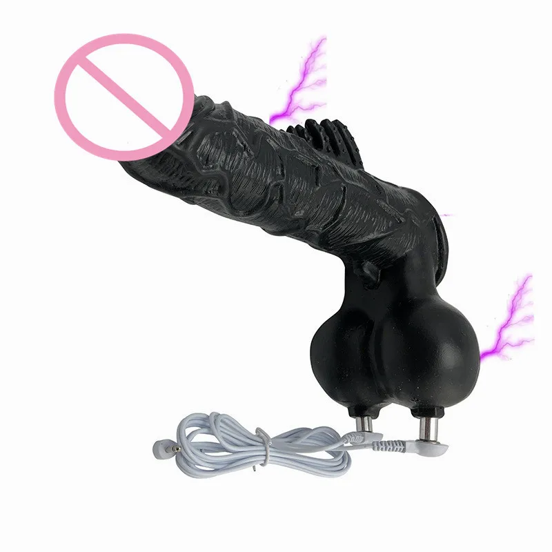 

New electric shock silicone testicle Ball Stretcher Scrotum dildo fake penis chastity bondage cock ring male electro sex toy