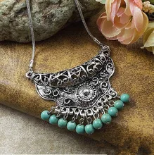 new Tibetan jewelry fashion classic folk style women's Necklace Turquoise Turquoise wholesale Bohemia items faux turquoise cow engraved jewelry set