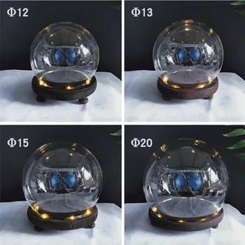 

2sets/pack Luminous Base Diameter=12cm Round Glass Dome Vase Home Decoration Friend Gift Wedding Decoration