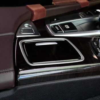

Chrome plate Stainless Steel Car Ashtray Storage Decoration Frame cover Trims Fit For BMW 5 Series 2011-2016