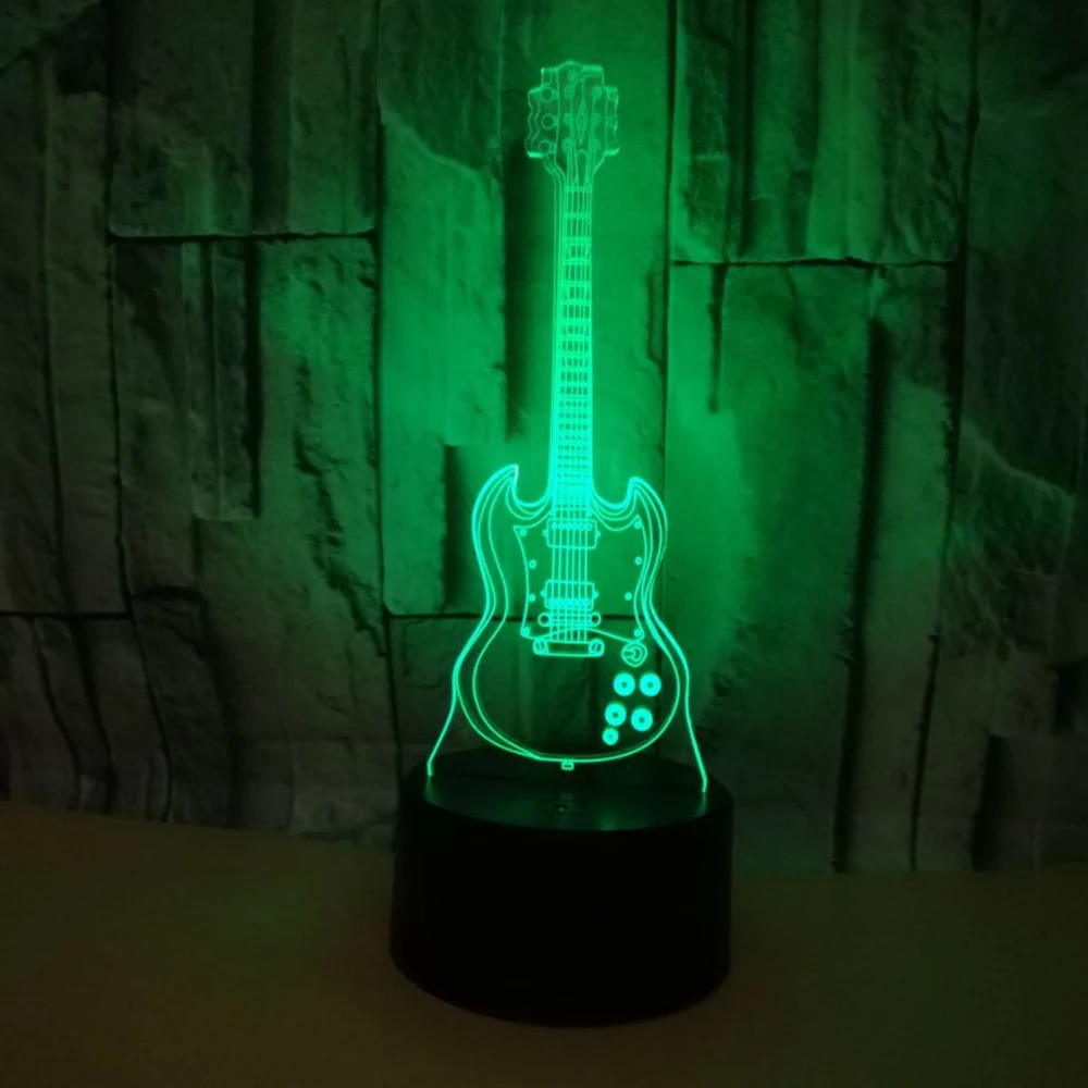 

Remote Guitar Night Light 3D LED Lamp 7 Color Change Led USB Or Touch Control Switch Indoor Atmosphere Lamp Kids' Toys And Gifts