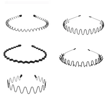Корейская дикая повязка на голову унисекс черный волнистый железный обруч металлическая проволока Весна оголовье аксессуары ювелирные изделия MEAJOE
