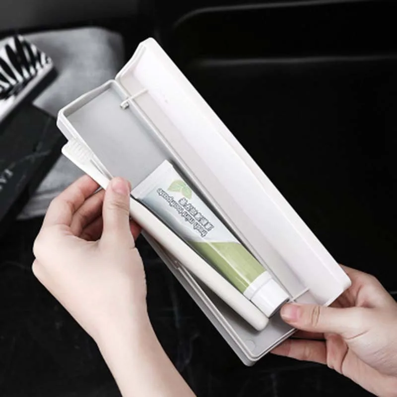 Portable Toothbrush toothpaste Holder Tube Plastic Cover Bathroom Accessories Toothbrush Case Holder Travel Storage Box 1piece Portable Toothbrush toothpaste Holder Tube Plastic Cover Bathroom Accessories Toothbrush Case Holder Travel Storage Box 1piece
