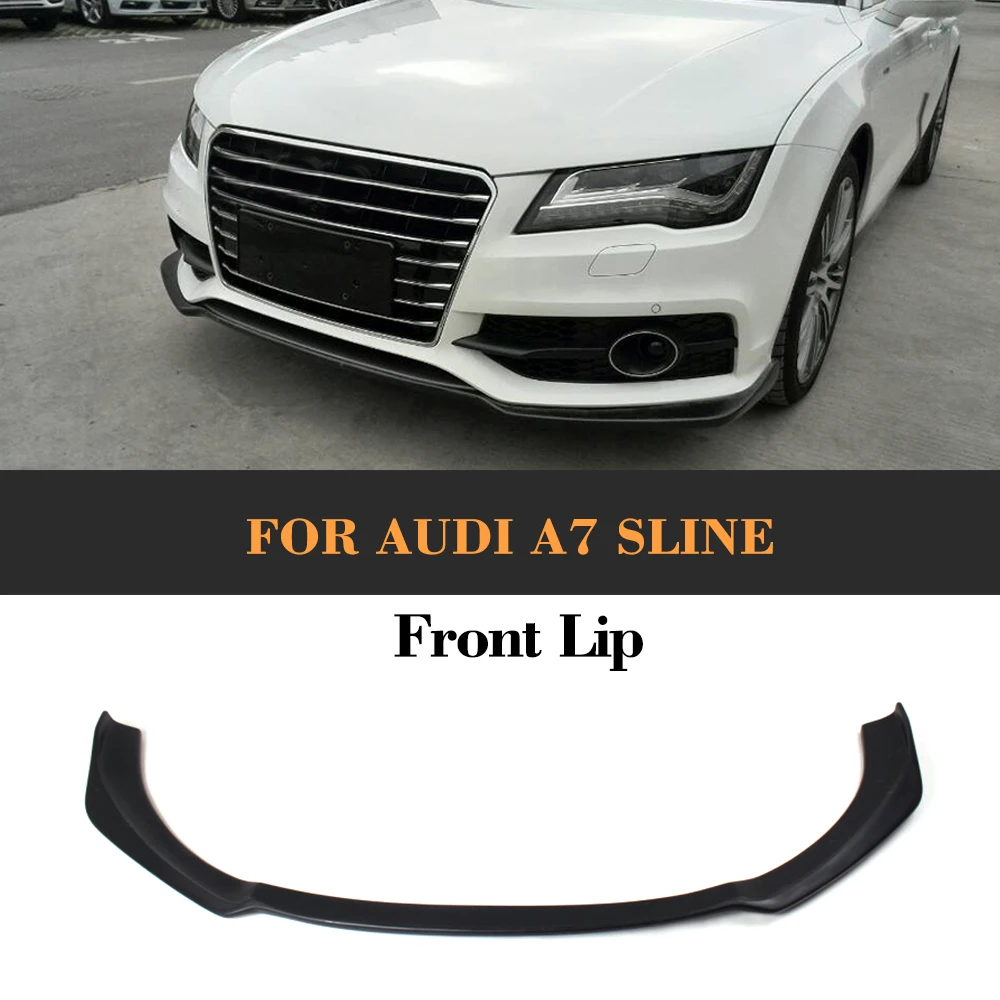 

For A7 Car Front Bumper Lip Spoiler For Audi A7 Sline Bumper Only FRP Unpainted Black Primer Car Styling 2012-2014
