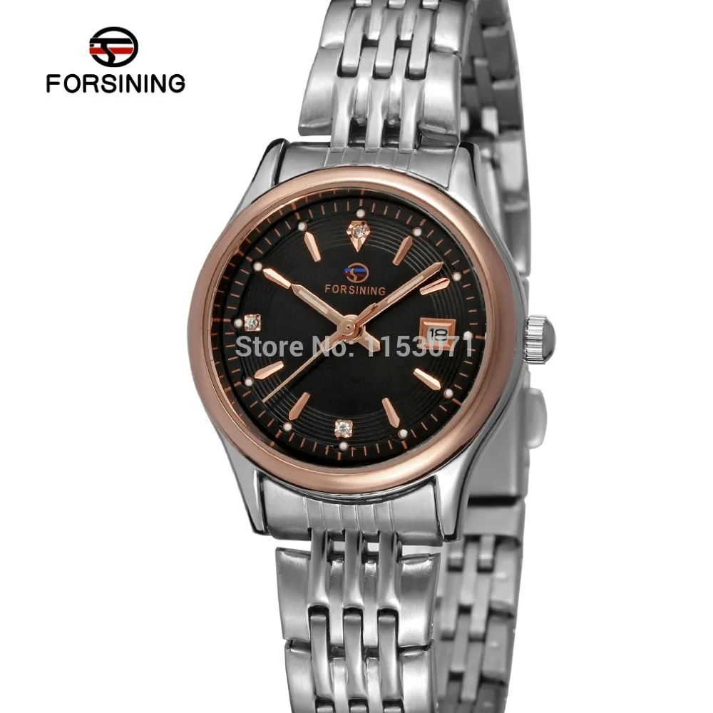 

FSL8089Q4T4 Forsining women quartz watch with stainless steel bracelet with rose gold color bars index, high quality