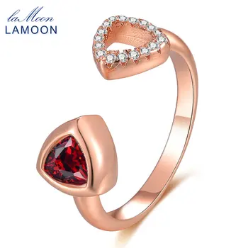 

Wedding Bands Rings for Women URING 100% Natural Triangle Garnet 925 Sterling Silver Jewelry Fashion Rose Gold Ring Anillo RI018