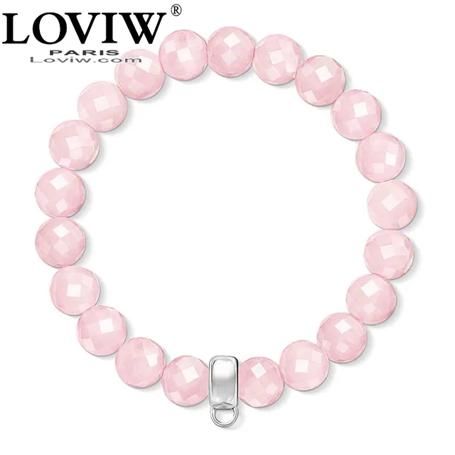 Rose Quartz Rounded Pentagon Bead Bracelet 925 Sterling ...