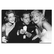 Marilyns monroes com humphrey bogart e lauren bacall hd arte lona poster pintura parede imagem do quarto impressão decoração