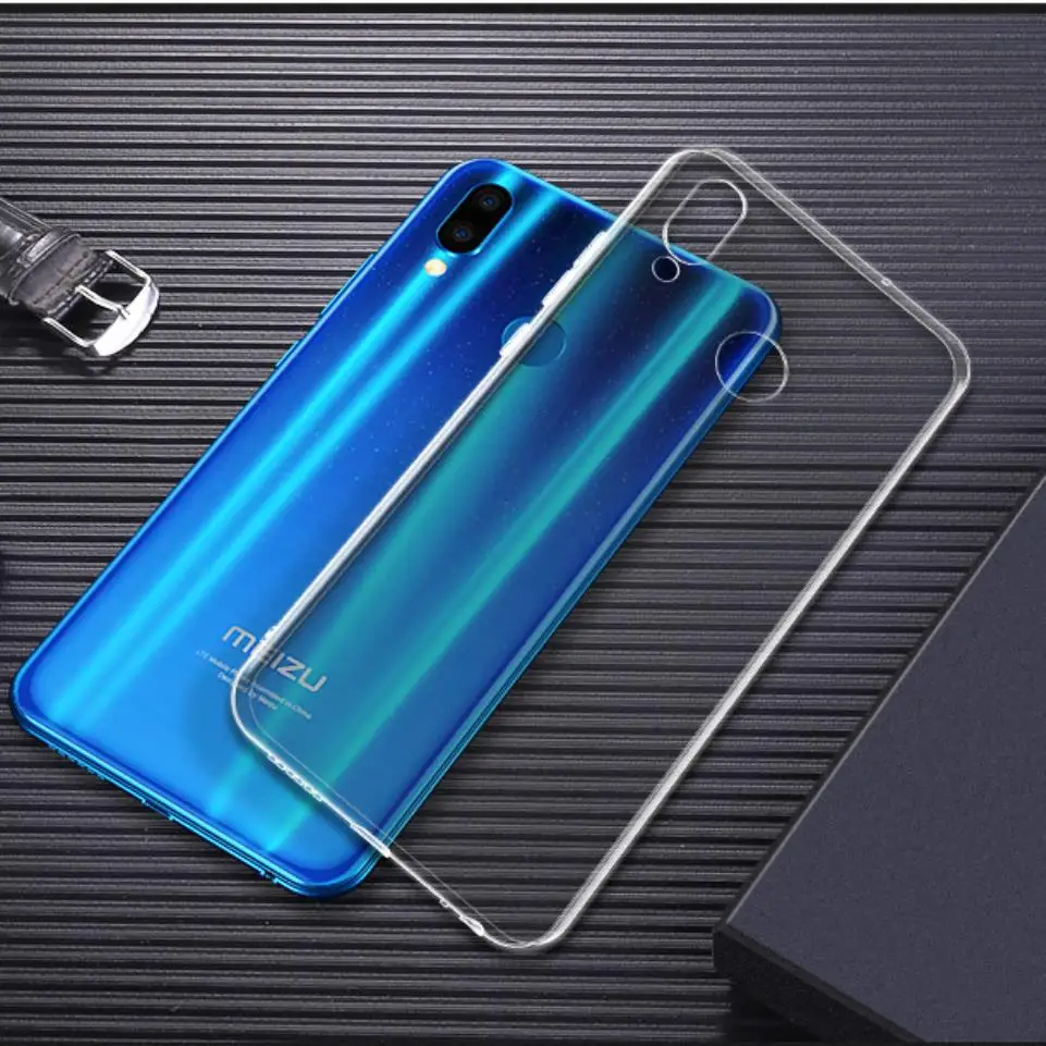 Для Meizu Note 9 чехол тонкий прозрачный Мягкий ТПУ силиконовый гелевый мобильный