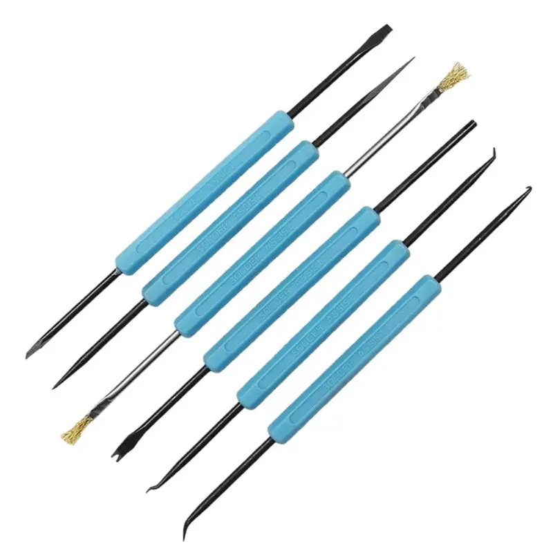 

New 6Pcs Welding Solder Soldering Station Iron Tool Electronic Heat Assist Set Repair Fluxing Tools Board Soldering Kit