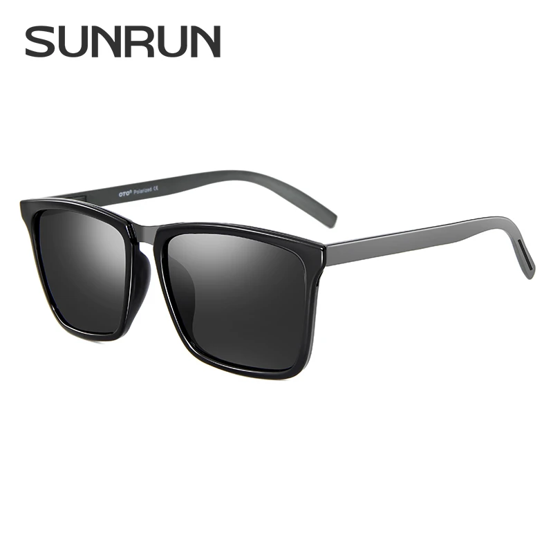 

SUNRUN Fashion Polarized Sunglasses Men Brand Designer Square Sun Glasses Goggles Driving Eyewear Classic Oculos T10018