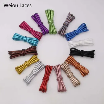 

Weiou Stunning Pearly-lustre Rounded Glitter Shoe Laces Golden Colorful Shoelaces White Pearl Shoestring For Sports Canvas Shoes