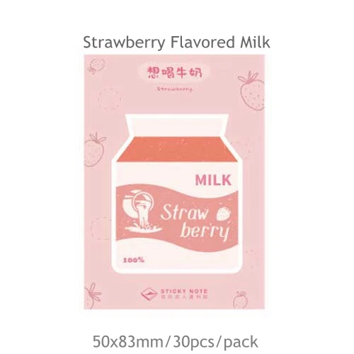 30 шт./упак. клубника молока Блокнот недельный план бумаги для заметок на клейкой основе кавайные канцелярские школьные принадлежности клей планировщик Бумага наклейки - Цвет: D-Strawberry Milk