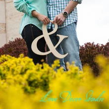 " высокий амперсанд фотография опора деревянная свадьба знак для фотографий- на заказ- неокрашенный