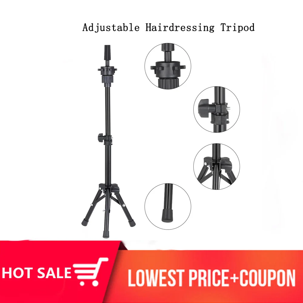 

Salon False head hair Holder Clamp Adjustable Hairdressing wig hair Tripod Training Holder Mannequin Head Wig Stands Tools